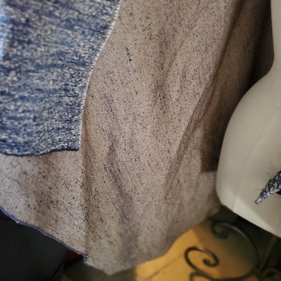 Thomasina Long Denim Weave Vest Cape, Very Unique Design - Picture 8 of 11